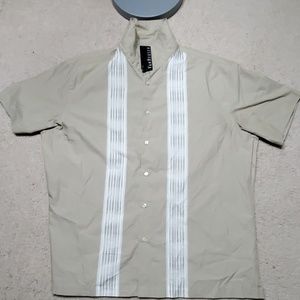 Van heusen tan and white polo